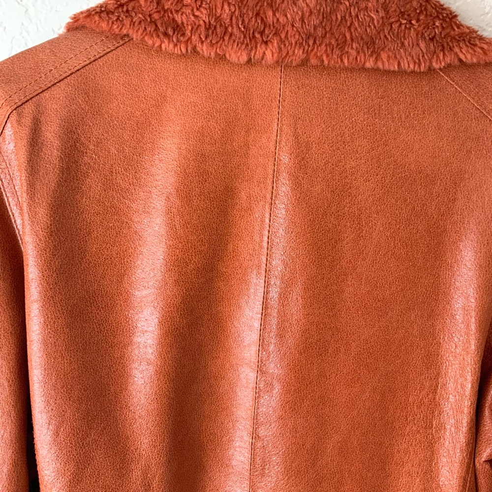 RARE! Y2K VINTAGE Leather! XOXO Womens Bomber Jacket Lace Up Moto Size XL - Picture 8 of 14